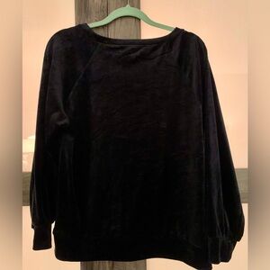 Ann Taylor loft navy blue velour sweatshirt size large